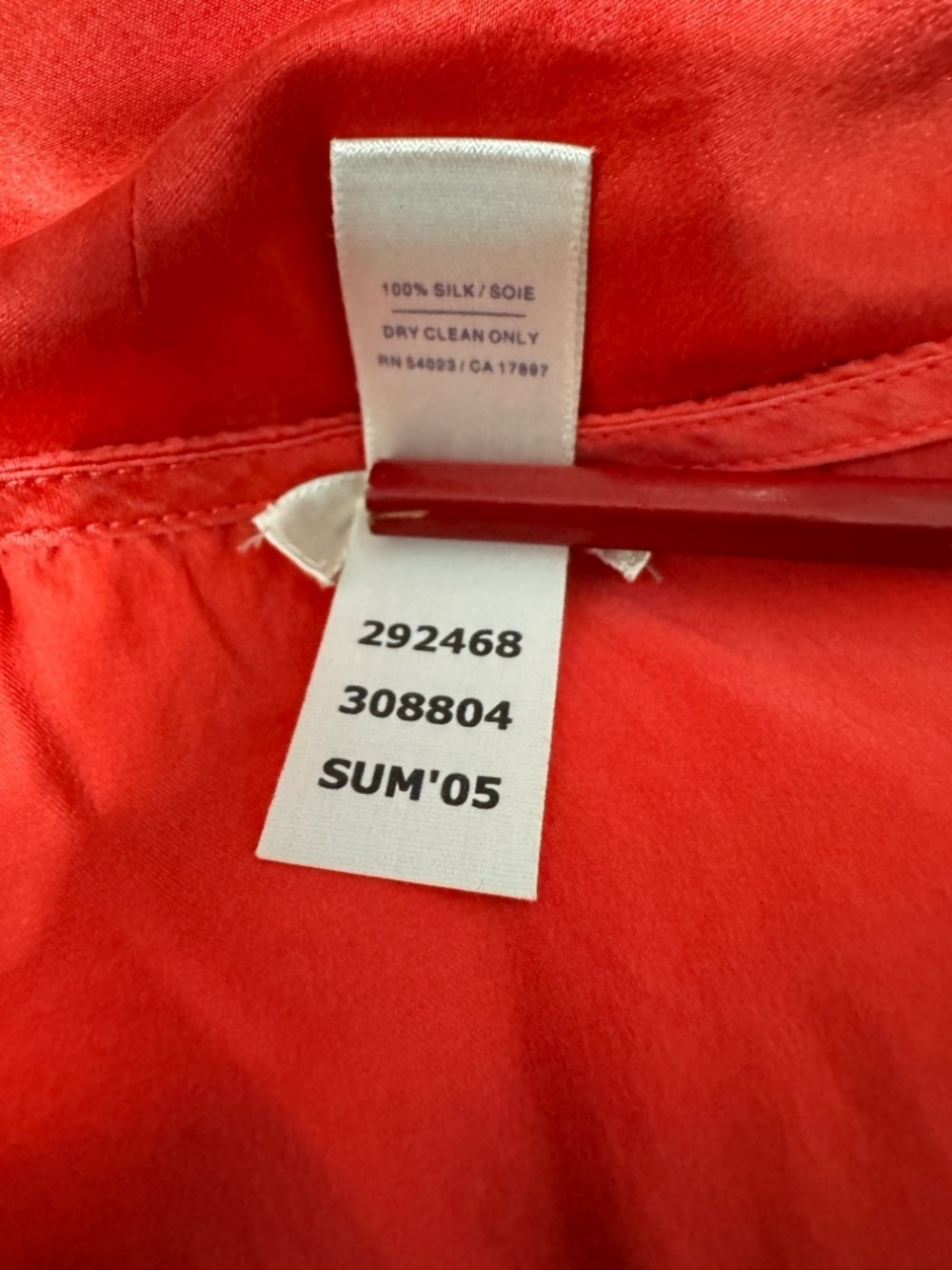 VTG Old Navy 100% Silk Salmon Color Blouse Tie Waist Button Front Top Sz. L Y2K - Picture 10 of 12